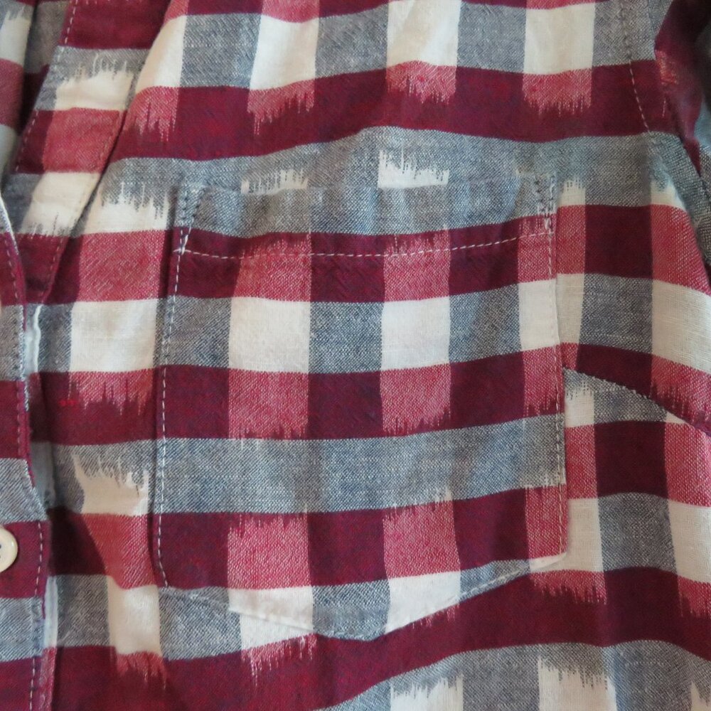 BRIDGE & BURN Dahlia Painted Plaid Red Dress Linen Cotton Prairie - Size XS - Picture 6 of 15